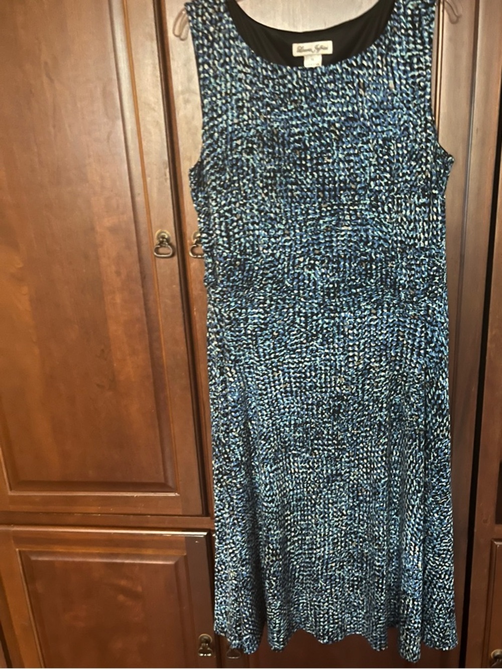 Renee C. Blue & Black Knit Sleeveless Dress